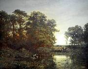 Landscape with a pond Charles Francois Daubigny